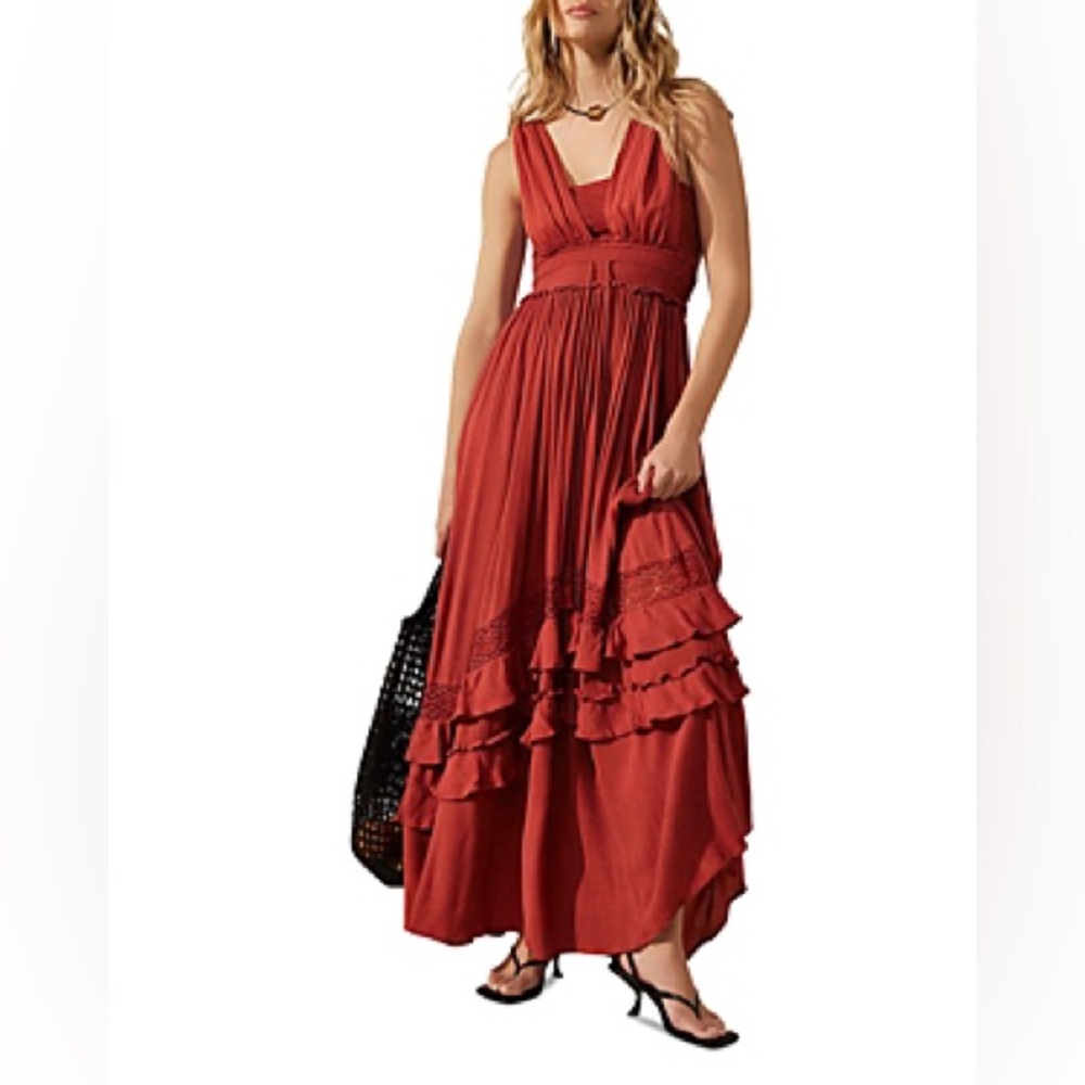 Free People Santa Maria Dress in Terracotta Size Small